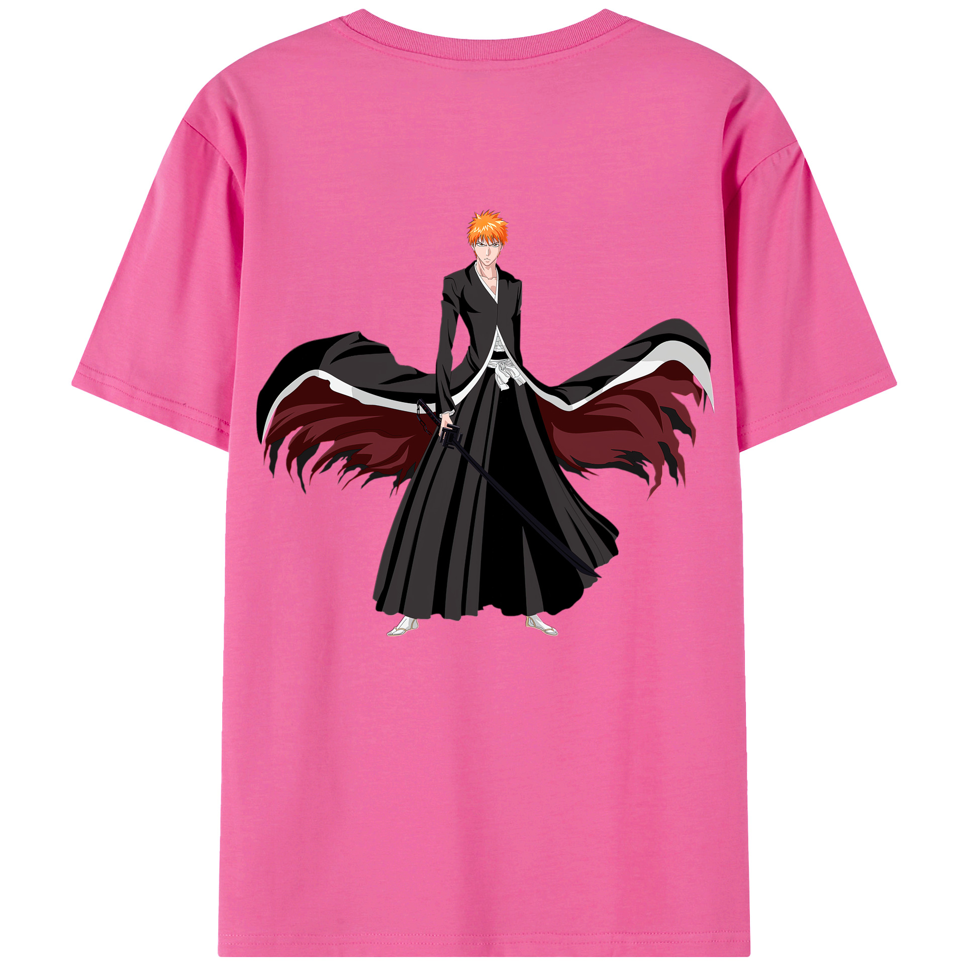 （画像用） ブリーチ 黒崎一護（くろさき いちご）BLEACH Kurosaki Ichigo レディース半袖Tシャツ(バックプリント)